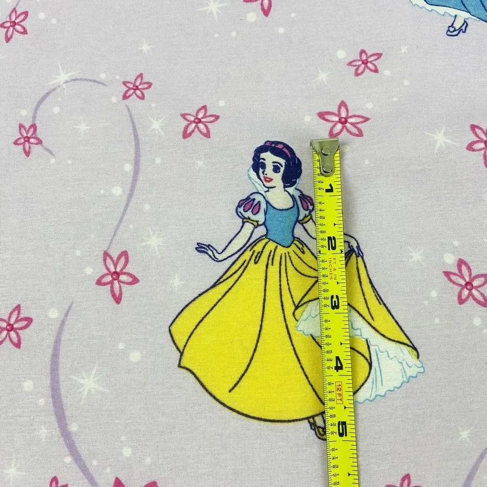 Disney Home Purple Twin Flat Sheet Princess Cinderella Snow White Aurora Vintage